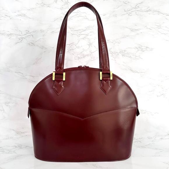 Saint Laurent Bag Tote Leather YSL Bordeaux - Picture 1 of 10